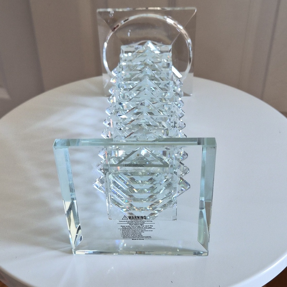 Crystal Eye Votive Candle Holder – Clear Geometric Prism Luxury Decor - Picture 11 of 17